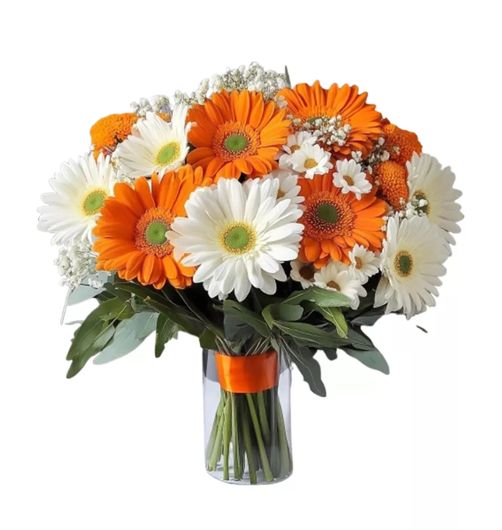 Radiant Orange and White Floral Bouquet