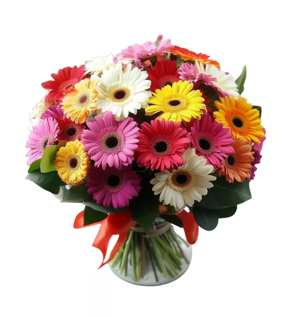 Happy Moments with Colorful Gerbera Bouquet