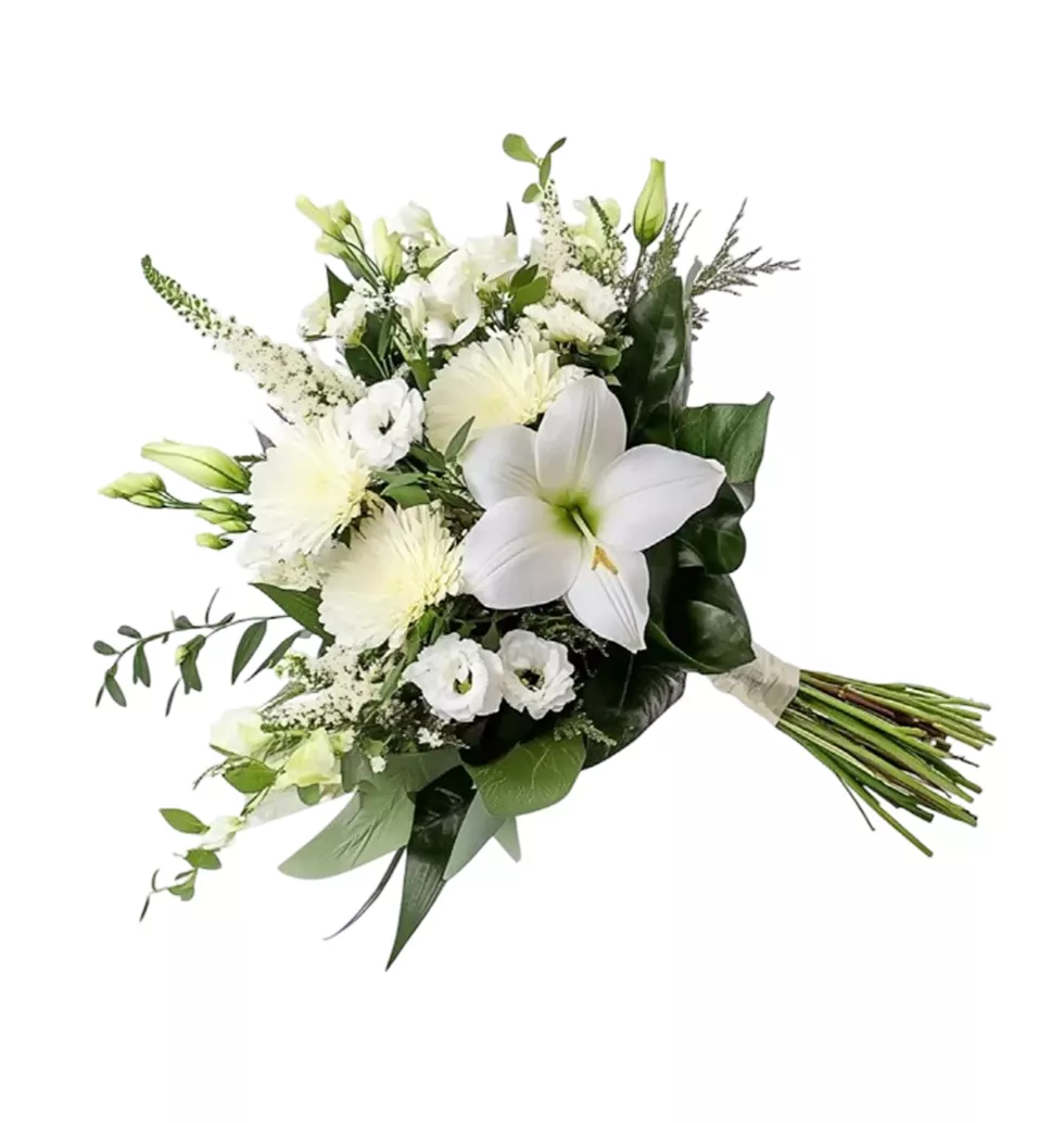 Sympathy Bouquet Of White Flowers
