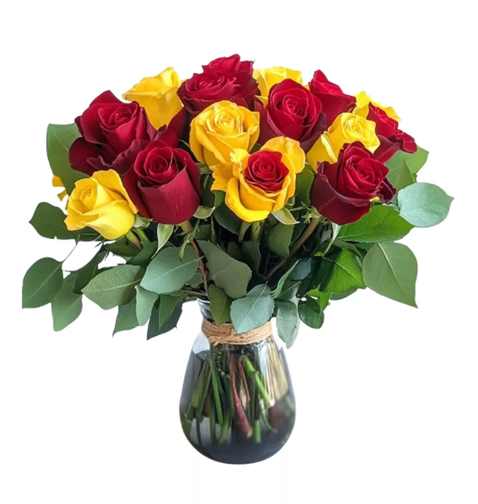 Festive Bouquet of Colourful Rose