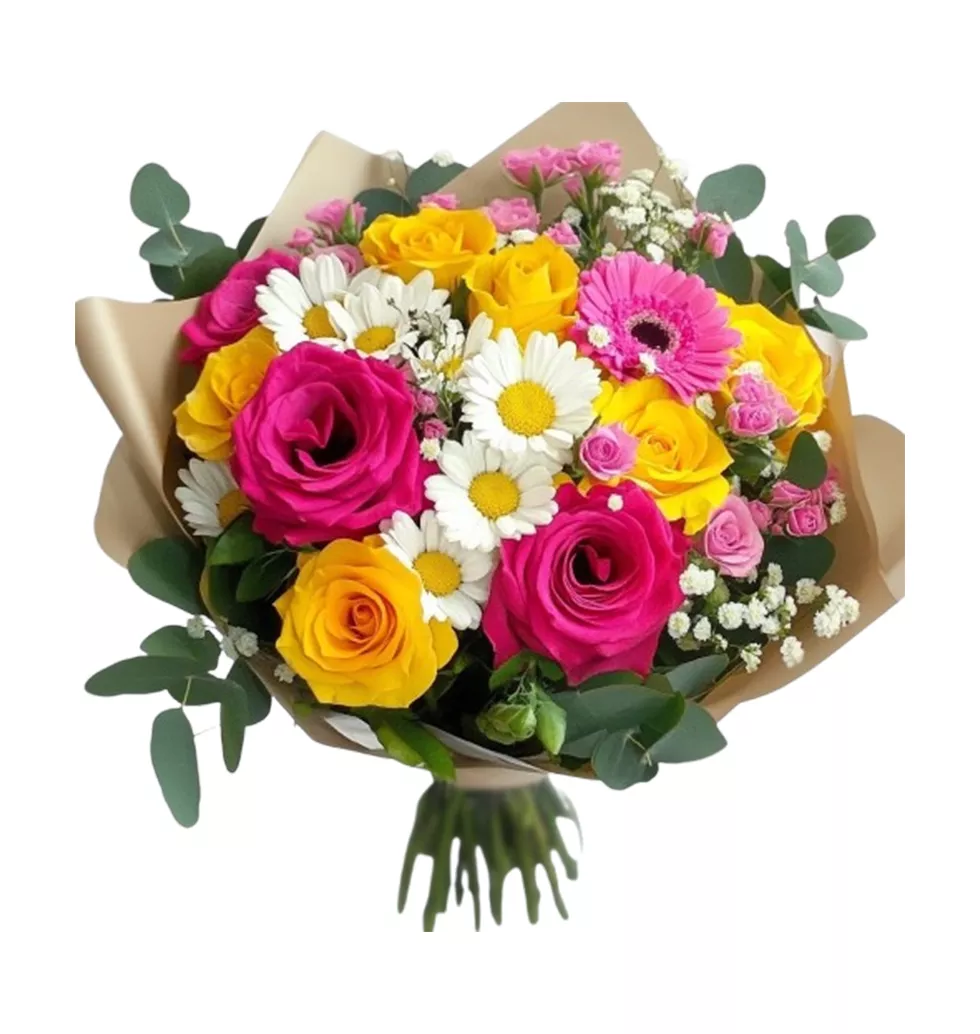 Radiant Flowers: Roses, Gerberas & Santini