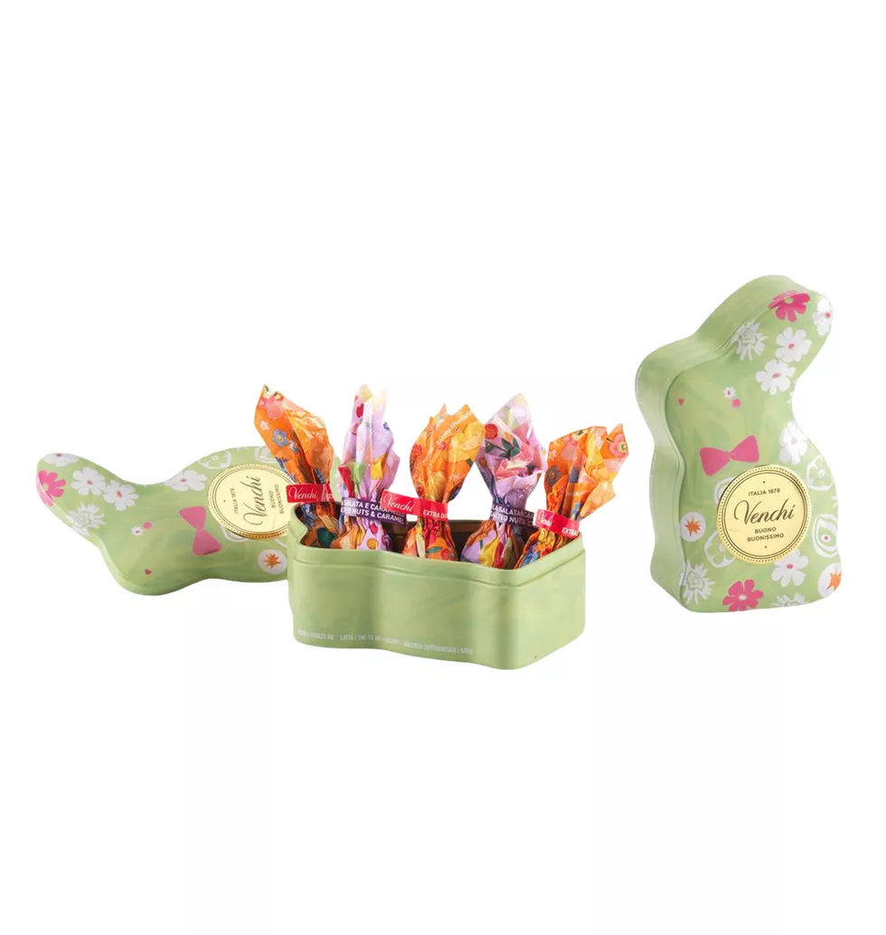 Joyful Bunny Chocolate Eggs Gift Tin