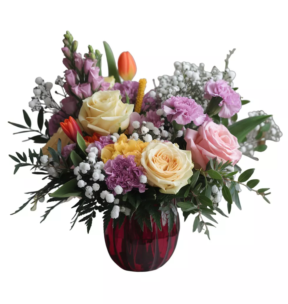 Pretty Flowers Vase Arrangement