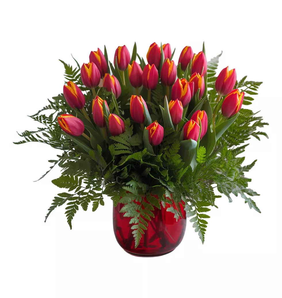 Classic Tulips Vase Arrangement
