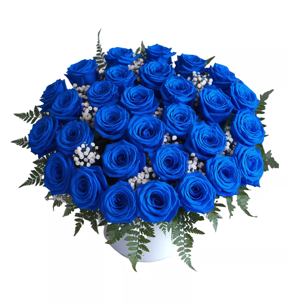 Serene Blue Rose Bouquet