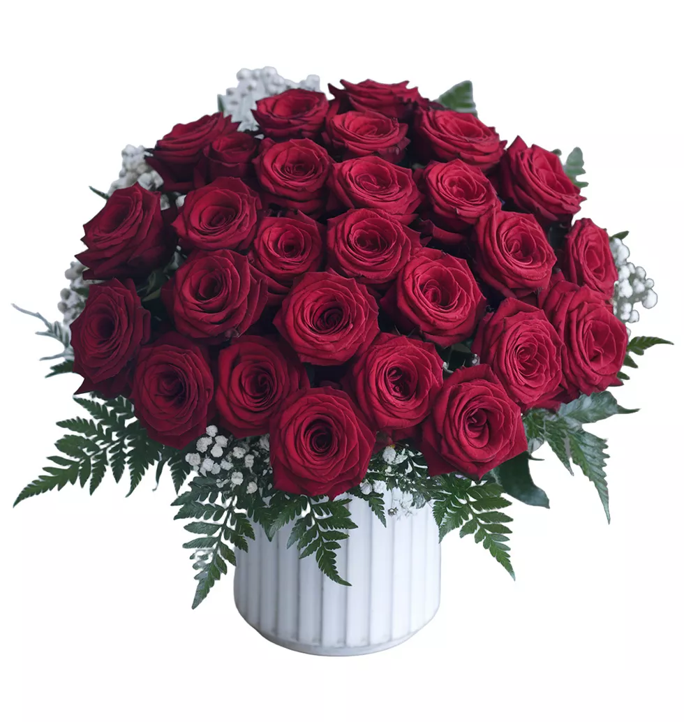 Passionate Roses Vase Arrangement