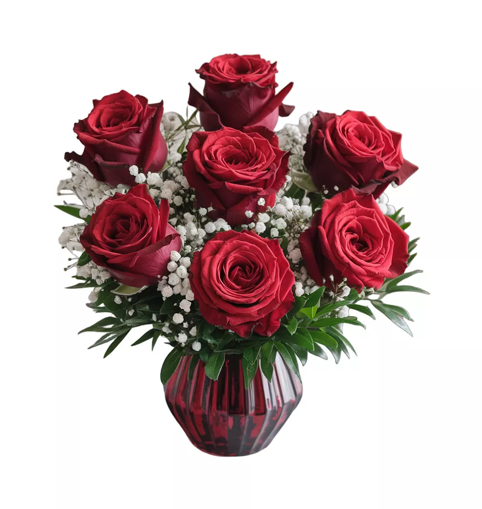 Elegant Roses Vase Arrangement