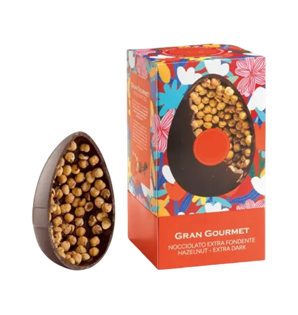 Gourmet Hazelnut Surprise Egg in Dark Chocolate