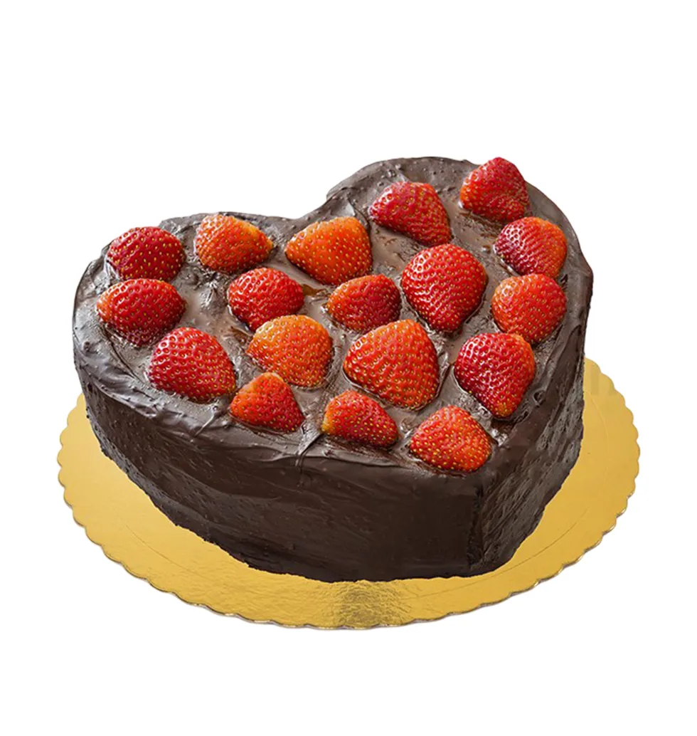 Romantic Strawberry Chocolate Cake